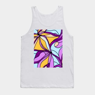 Purple Pastel Plant - Abstract Seamless Design Pattern Tank Top